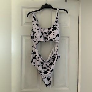 Cow print swim suit